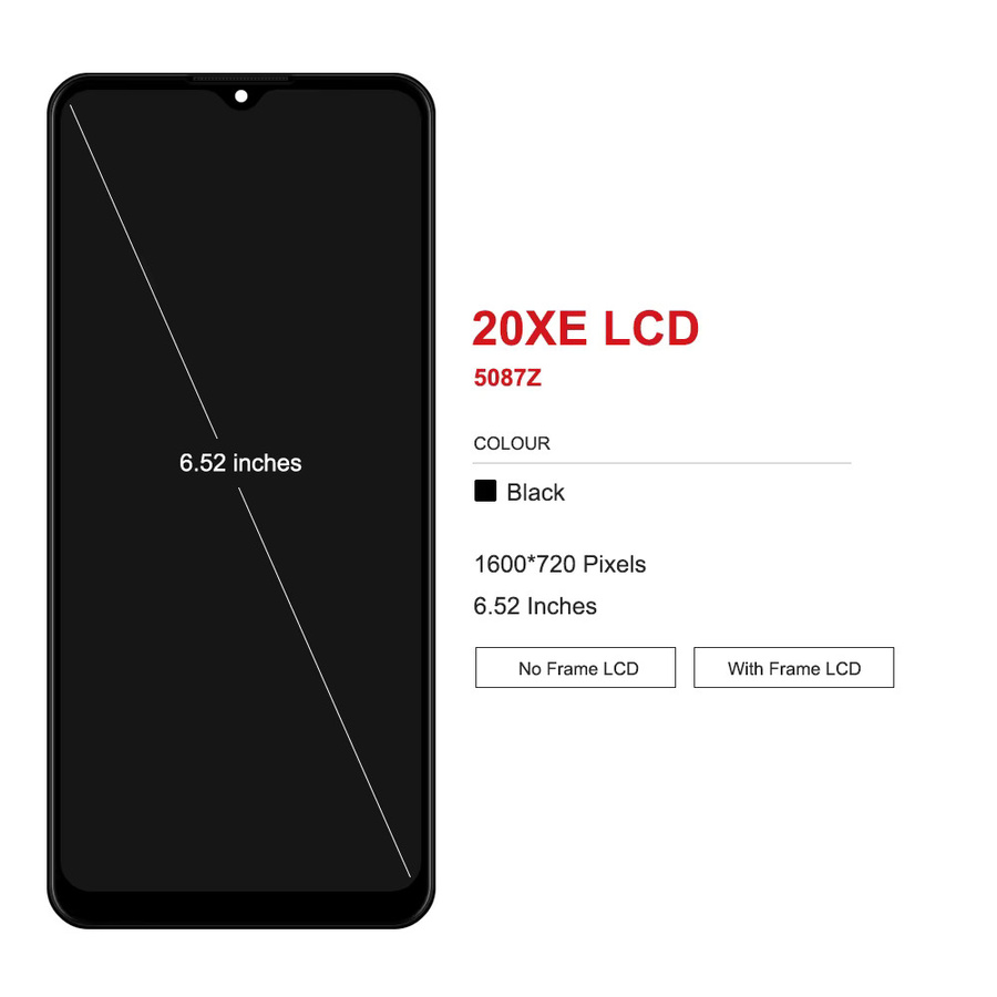 LCD-Touch-Display-Digitizer mit Rahmenbaugruppe in Schwarz für TCL 20 XE Ersatzteil für 5087Z-Modelle - Bild 2