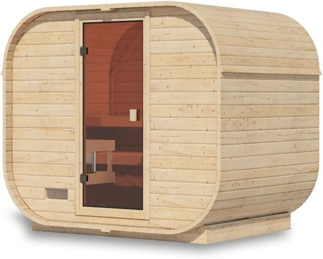 Karibu Fasssauna Quadro 1 Plus Naturbelassen - Bild 1