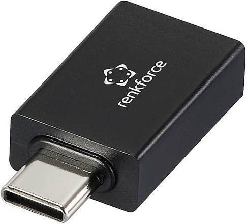 Renkforce USB Datenblocker Adapter RF-6615900 mit USB-C Stecker und USB-C Buchse in Schwarz - Bild 1