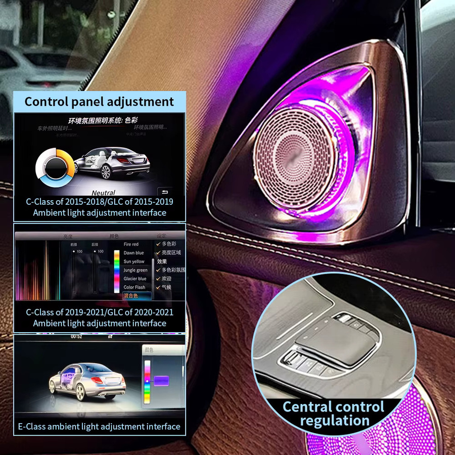 KALADA LED-Ambientebeleuchtung 4D-Hochtöner für Mercedes Benz W205 X253 GLC W213 W222 W223 C/E/S-Klasse zur Nachrüstung - Bild 6