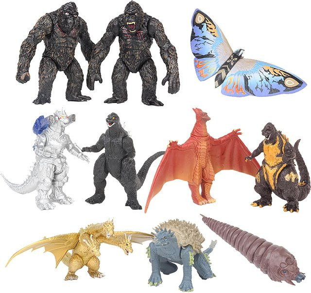 KEBI24 Mechagodzilla Gigan Anguirus Action Figure, 10-teiliges Set, Dinosaurier, Schwarz - Bild 1