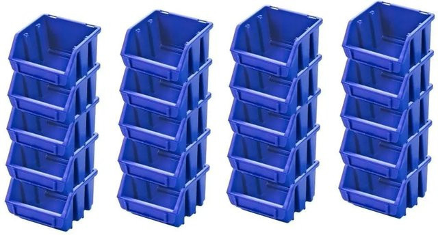 PROREGAL SuperSparSet mit 20 Sichtlagerboxen aus Polypropylen in Blau, H x B x T: 7,5 x 11,6 x 11,2 cm - Bild 1