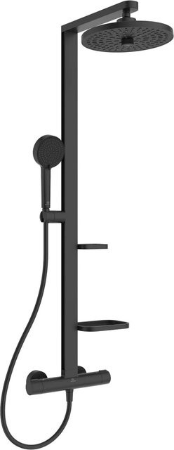 Ideal Standard Brausegarnitur mit Thermostat, Regenbrause und Handbrause, Schwarz Matt - Bild 1