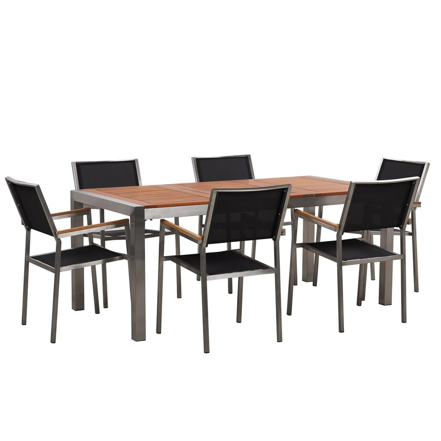 Beliani Gartentisch Set GROSSETO in Graphitgrau mit B/T/H: 180 x 90 x 87 cm - Bild 2