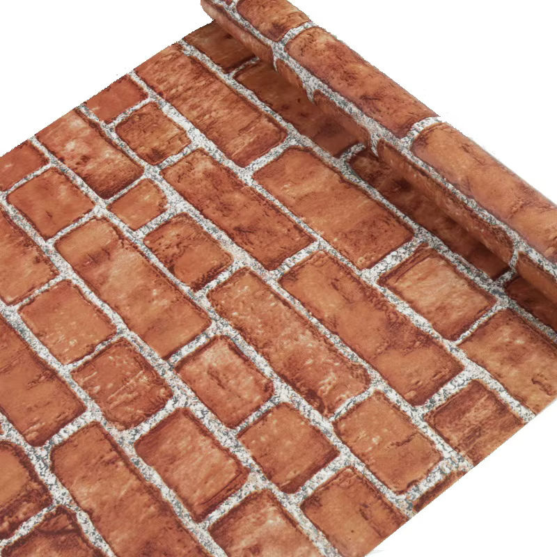 Selbstklebende Wandaufkleber von ctzs.zzmm in Retro-Rot und Braun mit Ziegelsteinmuster aus wasserdichtem PVC für deine moderne Heimdekoration, Breite: 45 cm - Bild 2