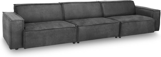 Megasofa CROSWELL in Grau, modernes Polstersofa im Loft-Stil mit Stoffbezug, B/T/H: 358 x 125 x 106 cm - Bild 1