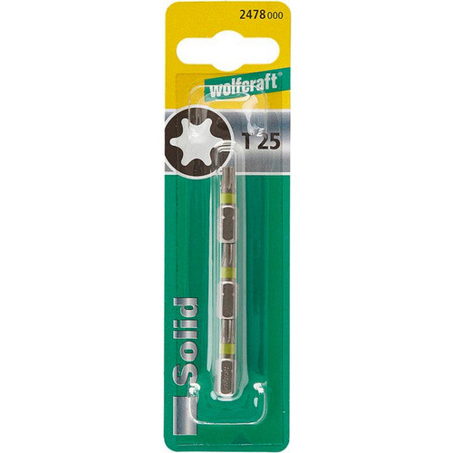 Wolfcraft T-Bit 2478000 Schraubendreher-Bits mit 1/4 Zoll Sechskant, 3 Stück, silberfarben - Bild 2