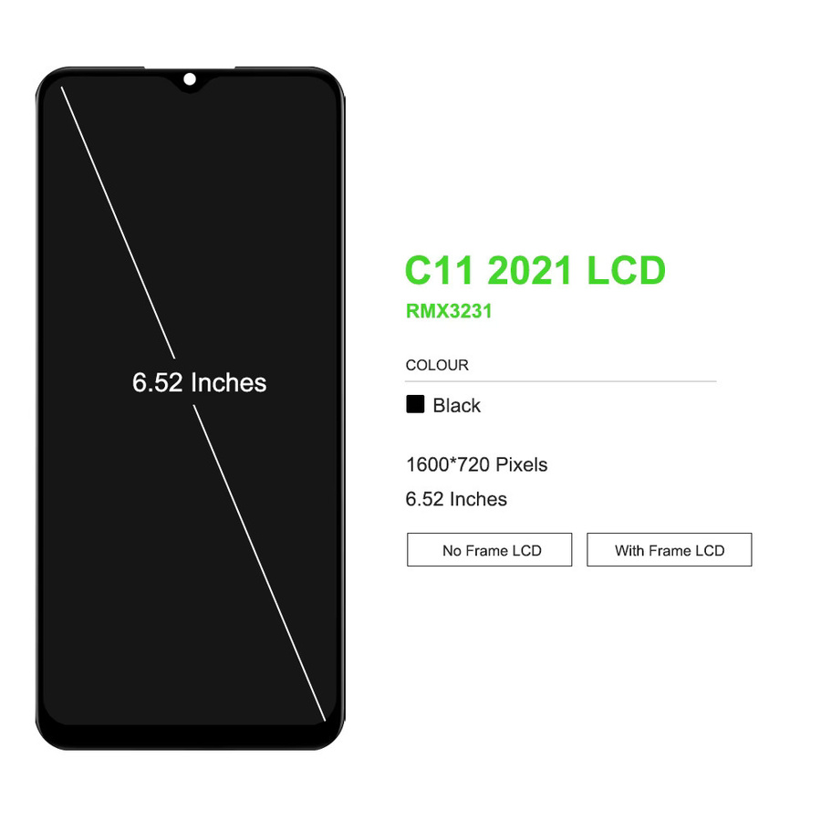 LCD Display Touchscreen Digitizer Montage für OPPO Realme C11 2021 RMX3231 und Realme C11 2020 RMX2185 in Schwarz - Bild 1