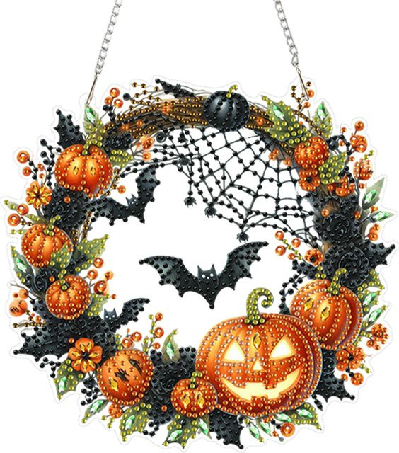 APWIKOGER Halloween DIY 2D Diamond Painting Set mit Acryl Fenster Anhängern in Multicolour - Bild 1