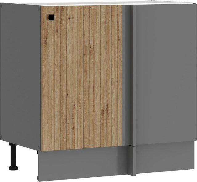 AVA Artisan Eckunterschrank Lamellenoptik für deine Einbauküche Breite: 105 cm - Bild 1