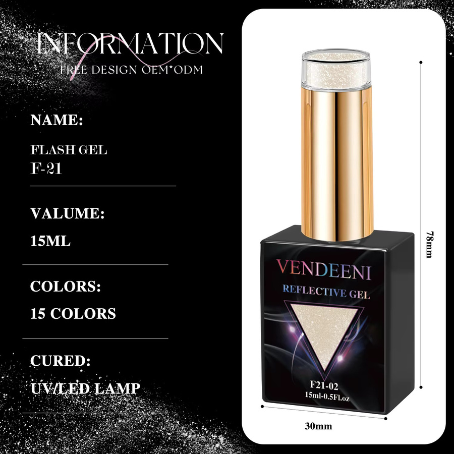 Vendeeni F21 Gel Nagellack, Schimmernd - Bild 4