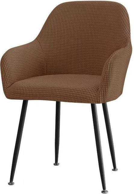 Yiran Furniture Esszimmerstuhl Bezug aus elastischem Maisvliesstoff, gestreift, braun, B/T/H: 24 x 20 x 4 cm - Bild 1