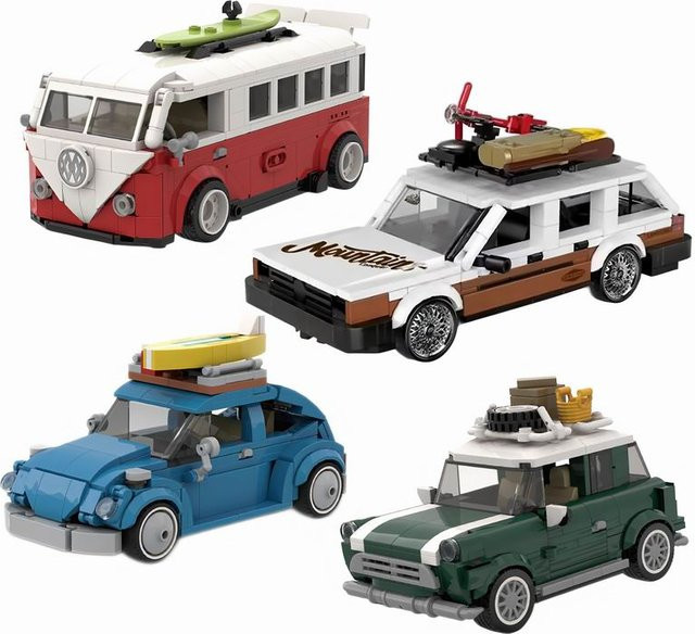 Wishiot MOC Bausteine Set Klassischer Käfer DIY Stadtauto Spielzeug für Jungen - Bild 1