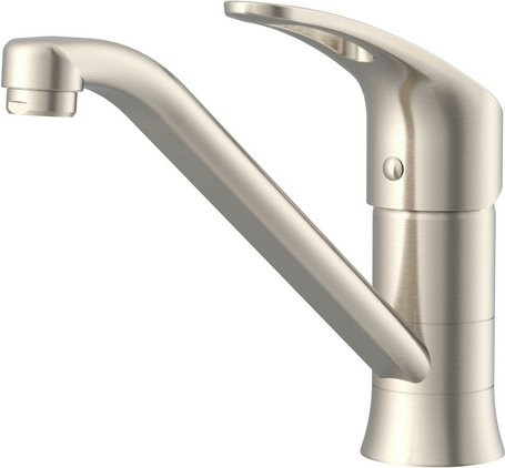 KELA Küchenarmatur aus Messing mit Spritzfunktion und schwenkbarem Auslauf in Silber (Nickel-matt) - Bild 1