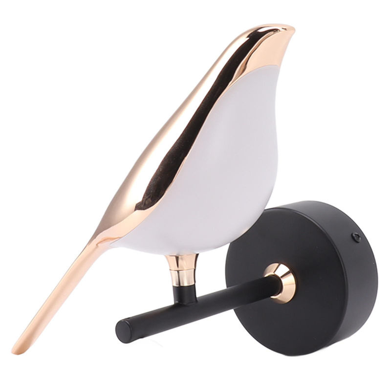 Moderne LED Wandlampe Vogel Figur aus Eisen und Aluminiumlegierung in Weiß für Schlafzimmer und Büro - Bild 4