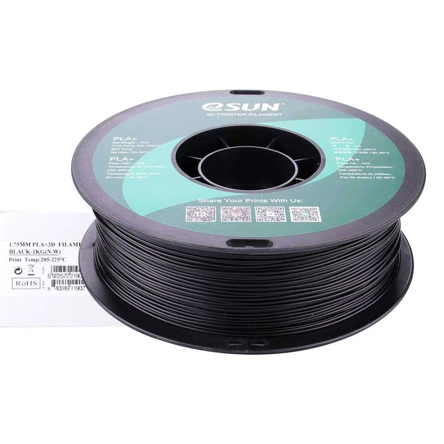 eSUN PLA+ 3D-Drucker-Filament Schwarz, Durchmesser: 1,75 mm, 1 kg Spule - Bild 5