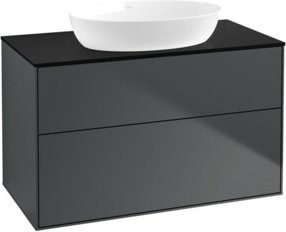 V&B Waschtischunterschrank Finion in Blau matt lackiert, Breite: 100 cm, Tiefe: 50,1 cm - Bild 1