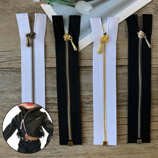 Mini-Reißverschlüsse aus Metall in Schwarz und Silber für Handarbeit und Nähen, B/H: 2 x 1 cm - Bild 1