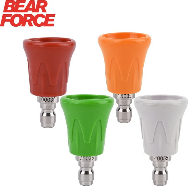 BEAR FORCE 4-teiliges Hochleistungs-Waschdüsen-Set mit Gummischutz und 1/4 Zoll Schnellkupplung für Hochdruckreiniger - Bild 1