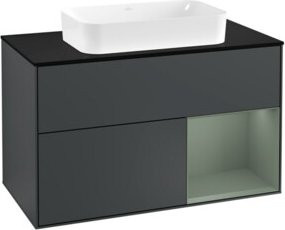 Villeroy & Boch Finion Waschtischunterschrank mit Abdeckplatte, Blau lackiert, B: 100 cm, T: 60,3 cm - Bild 1