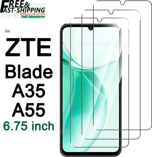 ZTE Blade A35 und A55 Displayschutzfolie aus gehärtetem Glas, HD Crystal Mica, 6,75 Zoll, transparent - Bild 1
