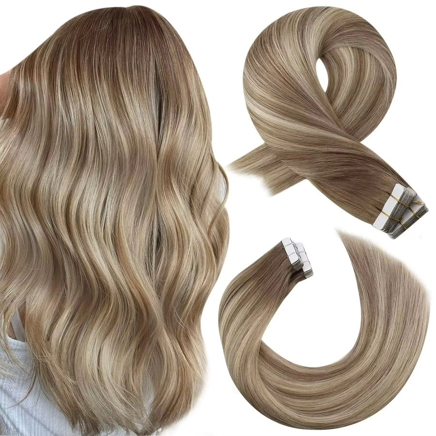 Moresoo Tape-in-Echthaarverlängerungen, 10 Stück, blond, glatt, 35,6–61 cm - Bild 5