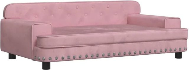 vidaXL Hundebett Sofa aus Samt in Rosa, B/T/H: 90 x 53 x 30 cm - Bild 1