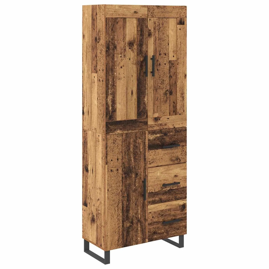 vidaXL Highboard Altholz Modern Braun mit Türen und Schubladen B/T/H: 69,5 x 34 x 180 cm - Bild 2