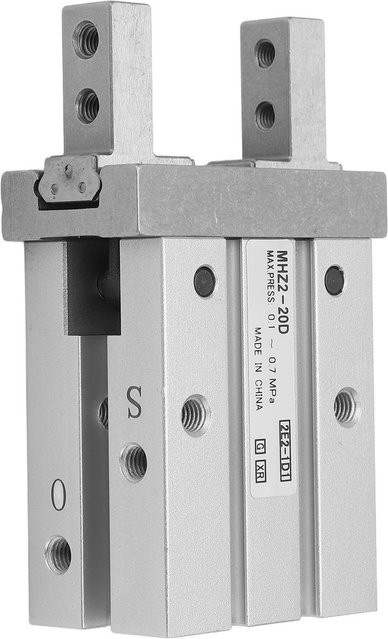 Pneumatischer Parallelgreifer Typ SMC mit M5x0.8mm Gewinde in Silber und Stahl - Bild 1