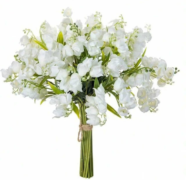 Künstliche Canterbury Bell Blumen in Weiß und Lila für Tischdekoration, Hochzeit und Garten, 10 Stück - Bild 1