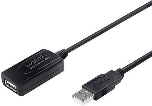 LogiLink USB 2.0 Kabel mit USB-A Stecker und USB-A Buchse, Schwarz, 10 m - Bild 1