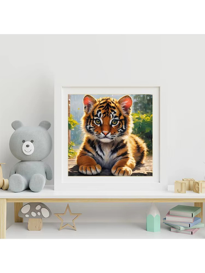 Momoart DIY Diamantmalerei Tiger Tier, Bastelset, Bunt / Mehrfarbig - Bild 1