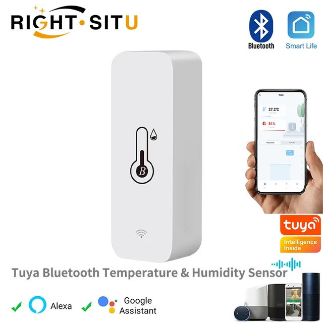 Tuya Smart Temperatur und Feuchtigkeit Sensor Mini in Weiß mit Bluetooth und App-Fernsteuerung als Thermometer und Hygrometer - Bild 1