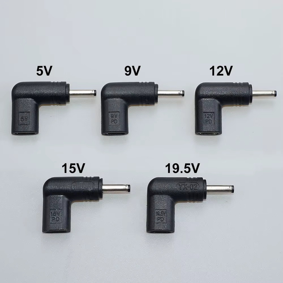 JCD USB-C auf DC Jack Ladeadapter Konverter in Schwarz für Router, Tablet und Fan, unterstützt 5V 9V 12V 15V 19,5V PD - Bild 2