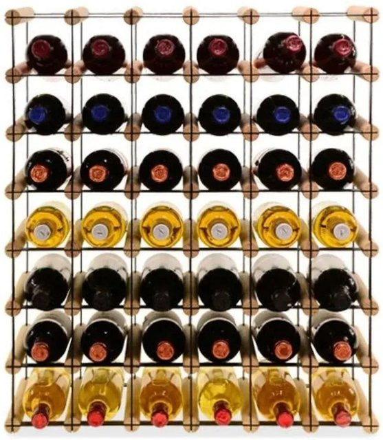 PROREGAL Vinotega Mod Metal Modulares Weinregal aus massivem Kiefernholz in Natur Braun, H x B x T: 72,5 x 62,5 x 24,5 cm - Bild 1