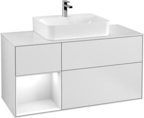 V&B Waschtischunterschrank Finion mit Wandbeleuchtung, Weiß lackiert, Breite: 120 cm, Tiefe: 50,1 cm, Höhe: 50,1 cm - Bild 1