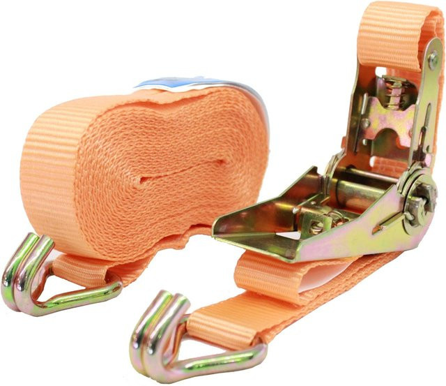 TRUTZHOLM Profi Ratschen Spanngurt Set, 2-teilig, Farbe: Orange, Länge: 6 m, Tragkraft: 800 kg, TÜV GS zertifiziert - Bild 1