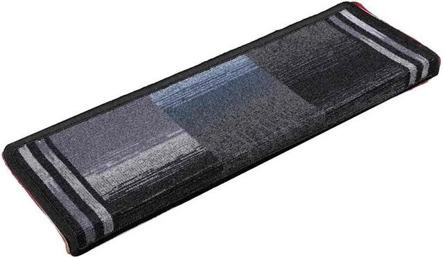 vidaXL Stufenmatten selbstklebend aus Polyamid, 5 Stück, Schwarz Grau, B/T/H: 65 x 21 x 4 cm - Bild 1