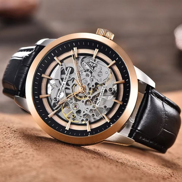 PAGANI DESIGN Armbanduhr, Automatik, Edelstahl, Leder, 43 mm, Herren - Bild 1