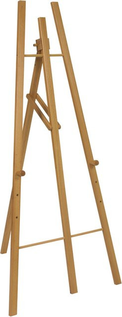 Securit Staffelei aus Holz mit teaklackiertem Finish in Braun, B: 74 cm, H: 165 cm - Bild 1