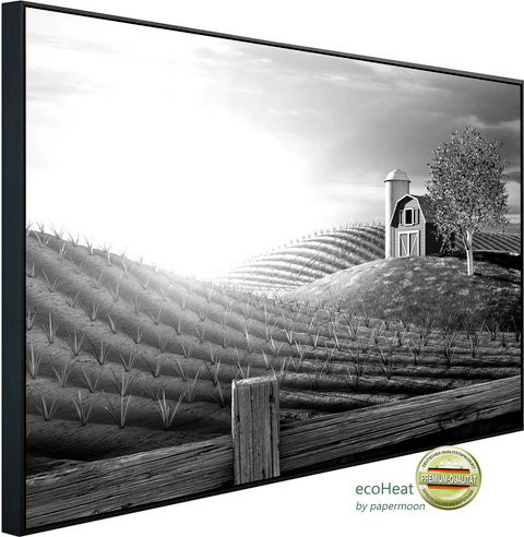 papermoon EcoHeat Infrarotheizung Landschaft Design in Schwarz und Weiss mit Matt-Effekt und App-Steuerung - Bild 1