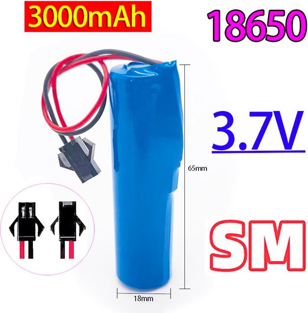 Lithium-Ionen-Akku 3,7 V 3000 mAh mit Leiterplatte und PH2.0/XH2.54/SM Stecker in Blau - Bild 1