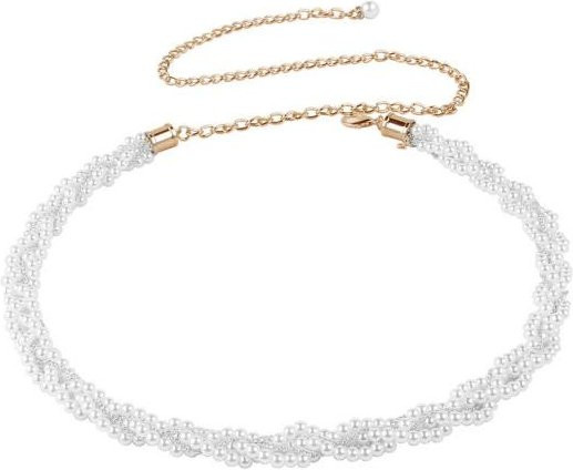 Taillenkette Damen, Blumenmuster, Perle, beige - Bild 1