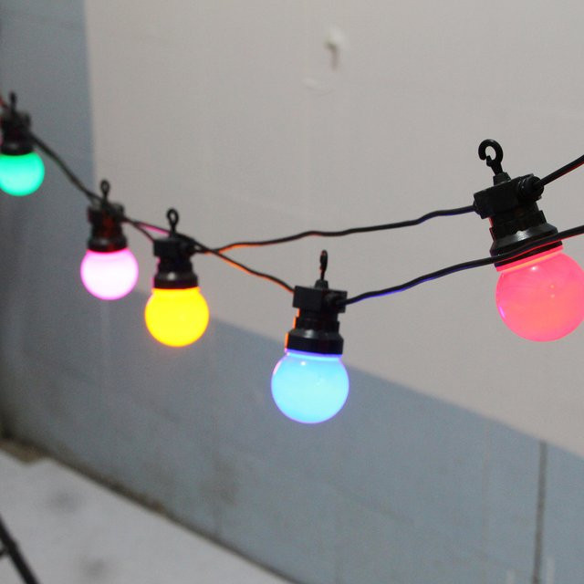 KIKIELF LED Lichterkette Globus mit bunten Glühbirnen für Weihnachten, Hochzeit, Party, Camping und Terrasse, Multicolor - Bild 1
