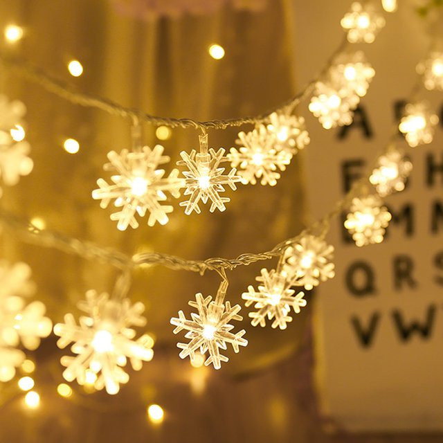 Runtowo Weihnachts-Schneeflocken-Lichterkette in Weiß, Länge: 1,5 m - Bild 1