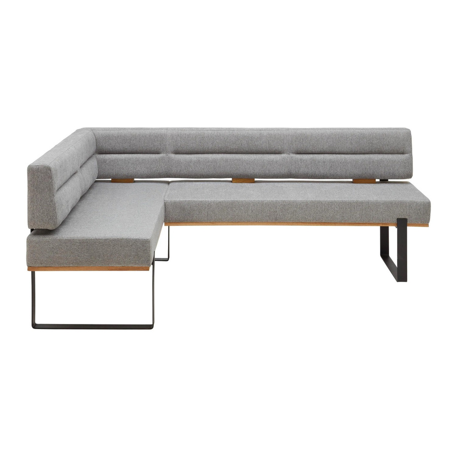 Based Eckbank Canon RE in Grau mit Eichenholz und Metallgestell, B/T/H: 300 x 220 x 160 cm - Bild 2