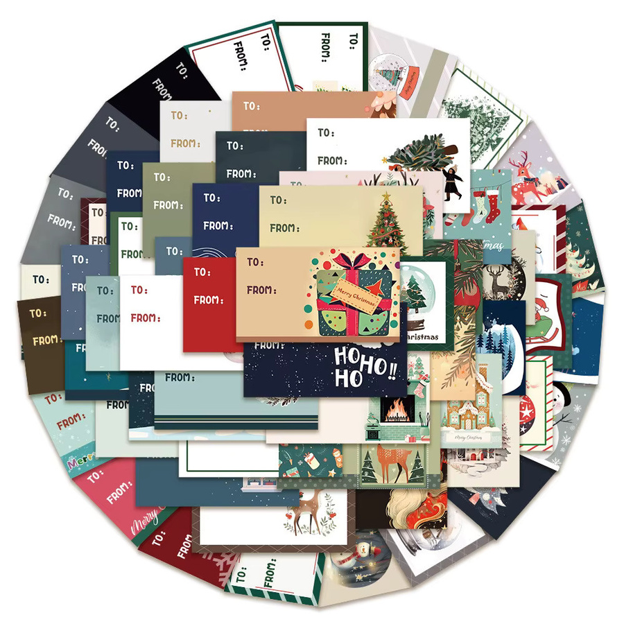 60 Stück wasserfeste Weihnachtsaufkleber in Multicolour von BulingBulingStickers Store für DIY-Projekte an Notizbüchern, Tagebüchern, Handyhüllen und Wasserflaschen - Bild 2