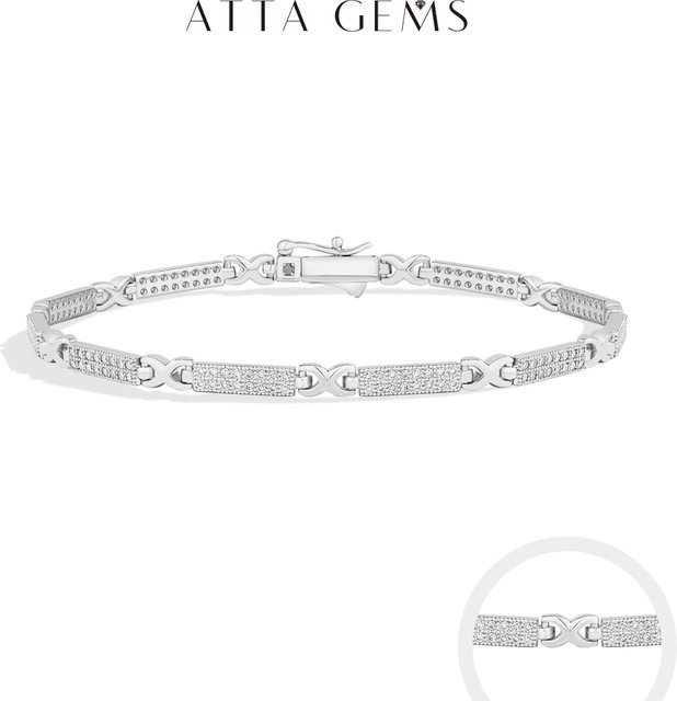 ATTAGEMS Armband, 925 Silber, Moissanit, Unisex - Bild 1