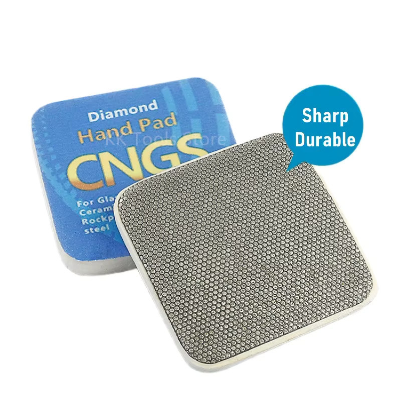 Okerqi Diamant Handpolierpads Set für Keramik, Fliesen, Glas, Marmor und Metall, 4 Stück, Körnung 60, 100, 200, 400, Grau - Bild 3