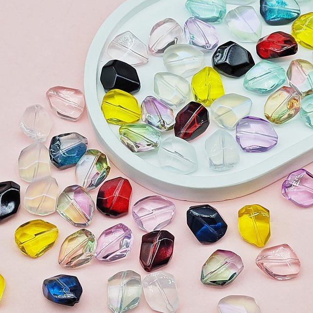 YoZuSmily Perlen Glas, Bunt, 12x16mm, Unisex - Bild 1